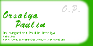 orsolya paulin business card